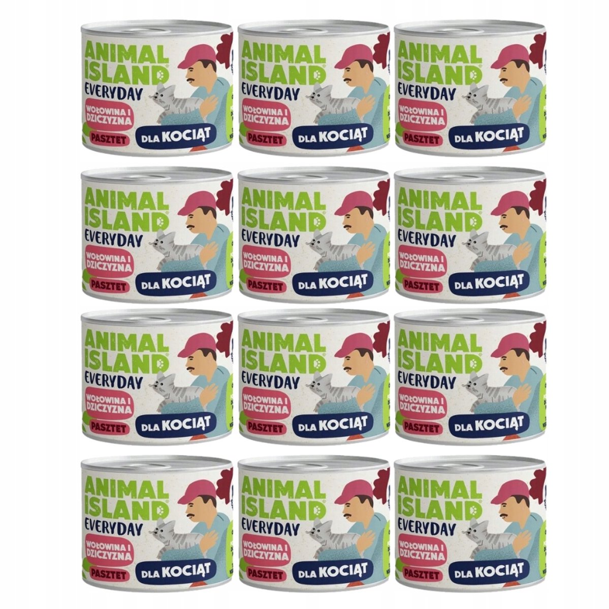 Animal Island Animal Island - Kattenvoer voor Kittens - 12x185g - Rundvlees en Wild