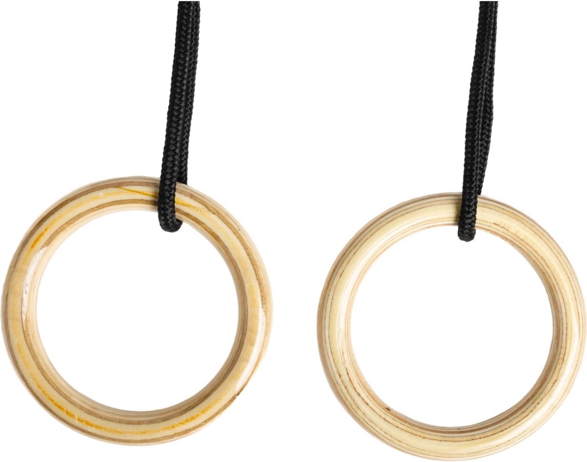 Turnringen Hout - Gymnastiek Ringen - Kracht Training - Extra Groot - 145 cm Diameter - Naturel