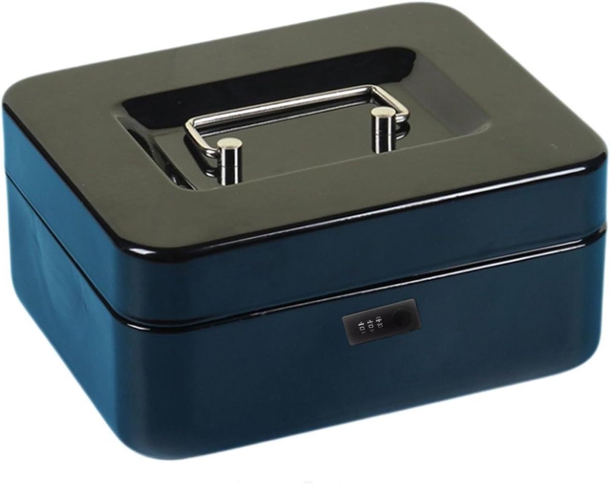 Veilige Geldhouder - Afsluitbare Koffer - Spullen Opbergen - Met Combinatie Slot - 20 x 16 x 9 cm - Zwart