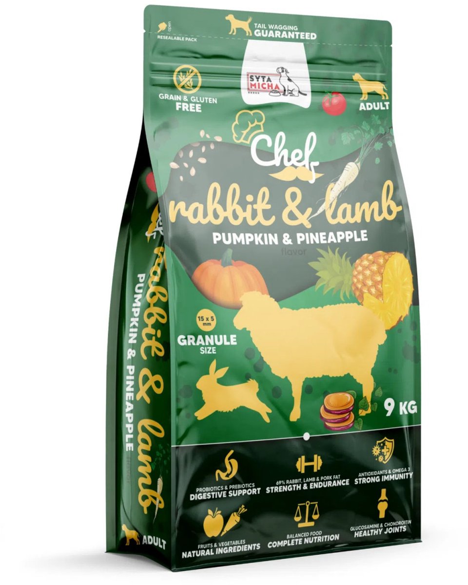 Syta Micha Syta Micha - Droogvoer voor Honden - Konijn en Lam - Pompoen en Ananas - 9kg