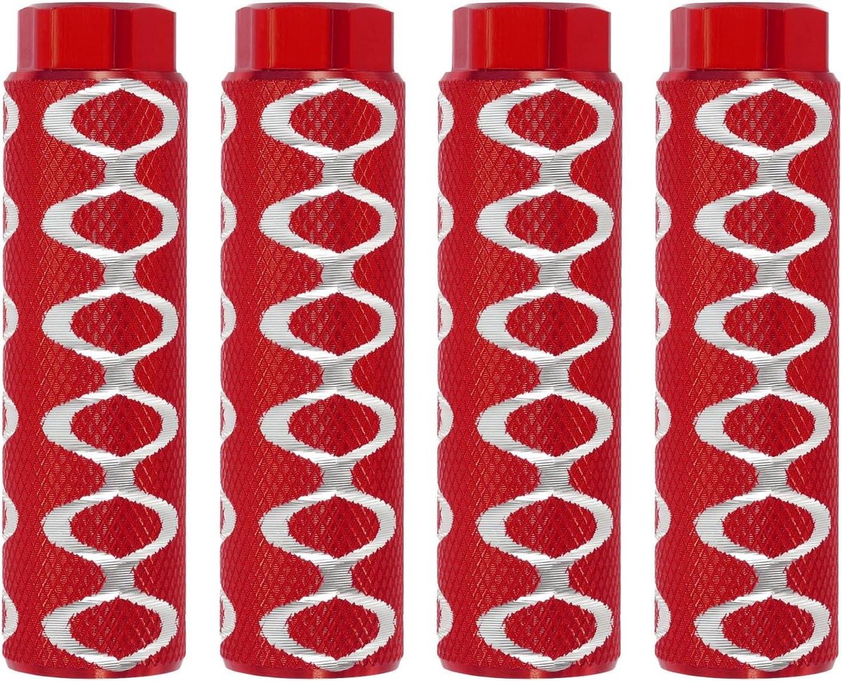 Fietsharingen - Voetsteunen - Extra Grip - Aluminiumlegering - 4 stuks - Rood