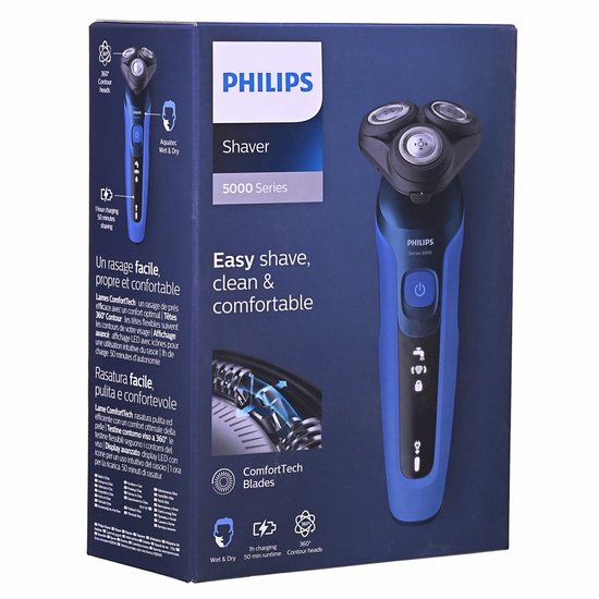 Philips Shaver 5000 Series S5466/17 - Elektrisch scheerapparaat – met trimmer – mannen - Blauw