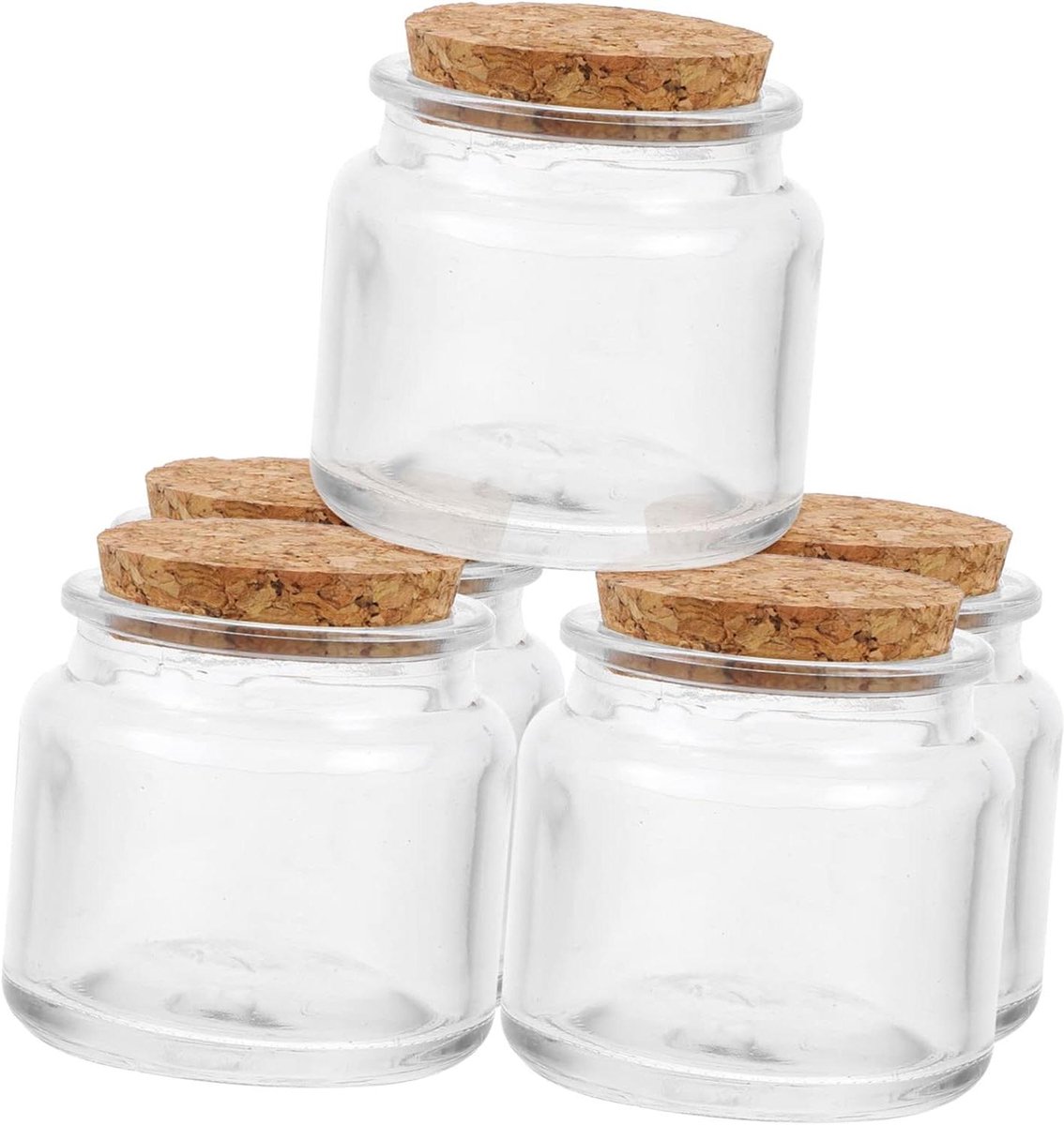 Waxinelichthouders - Glazen potjes - Kaarsen maken - Hittebestendig glas - 5 stuks - Transparant