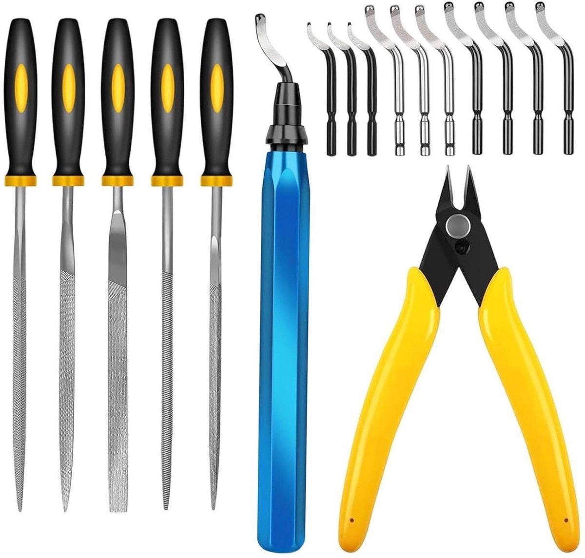 Ontbraamset - Multifunctioneel Gereedschap - Precisie Afwerking - Koolstofstaal - 15 cm - Grijs