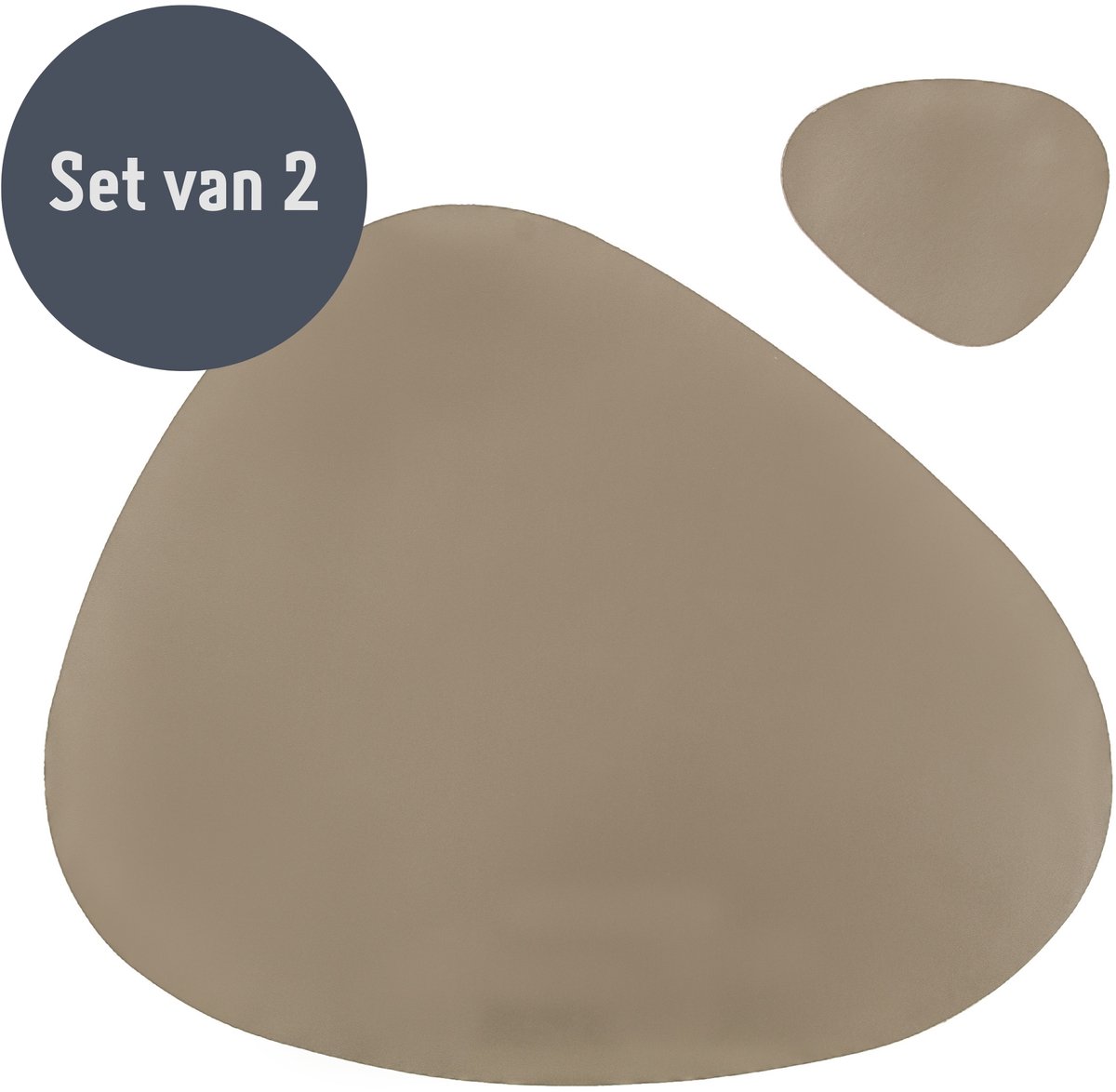 Krumble Placemat en onderzetter - 2 stuks - Design placemat set met onderzetter - PU leer - Champagne