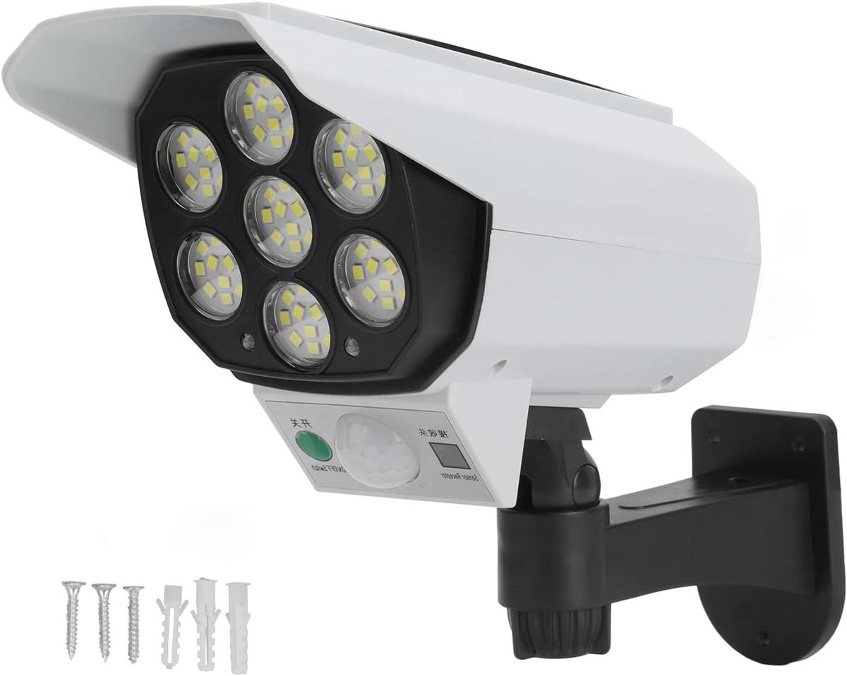 Nep Beveiligingscamera - Zonne-lamp - Buiten Beveiligen - Met LED Verlichting - IP64 - Zwart