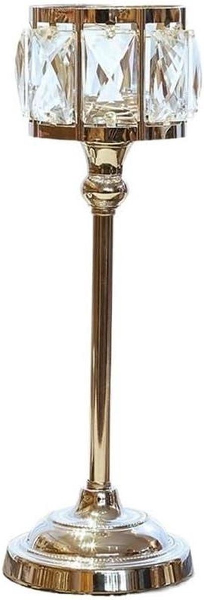 Kaarsenhouder - Kandelaar Decoratie - Romantische Sfeer - Klassieke Ouderwetse Schoonheid - Groot - Zilver