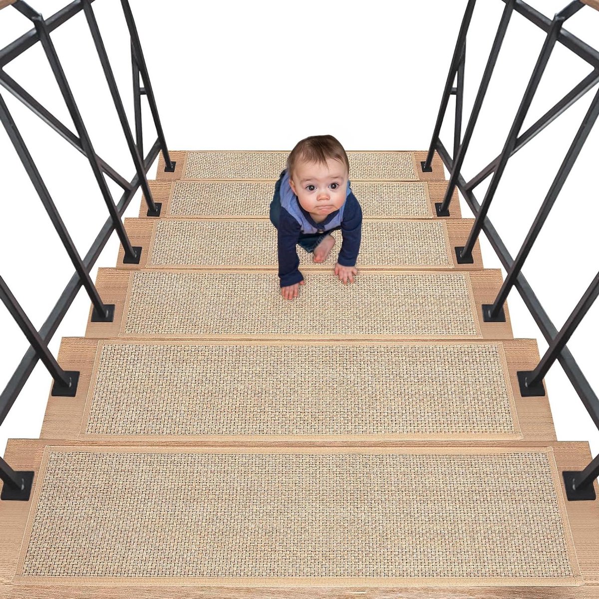 Trapmatten Set - Vloerbedekking Trappen - Veilig Lopen - Antislip Rubberen Onderkant - 20
