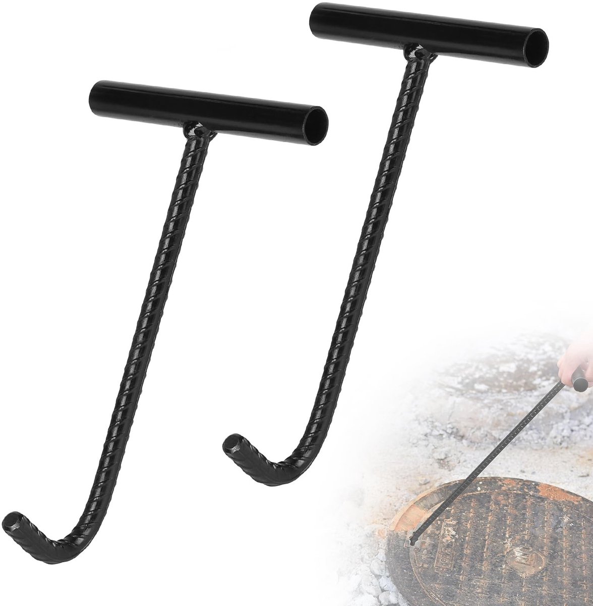 VLEMICO- Haken 30 cm - Haken voor Doos - Haken met T-greep - Breekijzer - Robuust Staal - Ergonomisch Ontwerp - Deuhaak