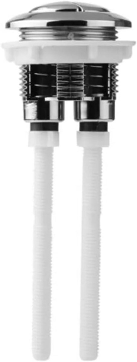 Toilet Spoelknop - Waterbesparende Klep - Water Besparen - Dubbele Spoeling - 38mm Gat - Zilverkleurig