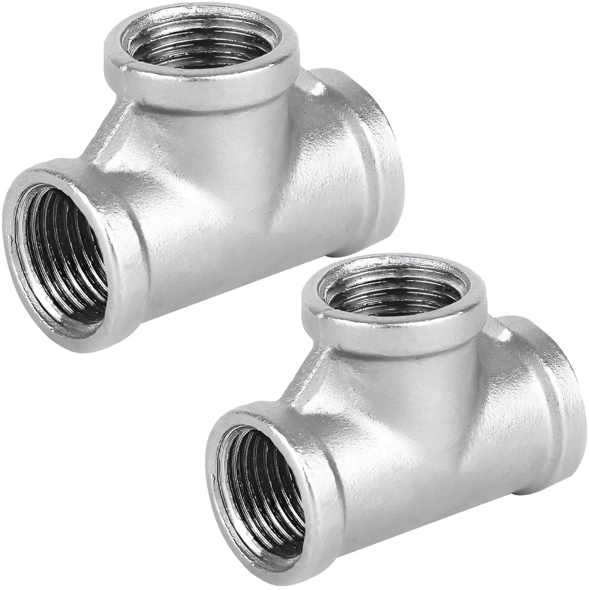Dailygoods- T-stuk 3/4 inch - 2 stuks - Roestvrij Staal - 3-weg - Wateraansluiting - Hoogwaardige kwaliteit - Pijpfitting