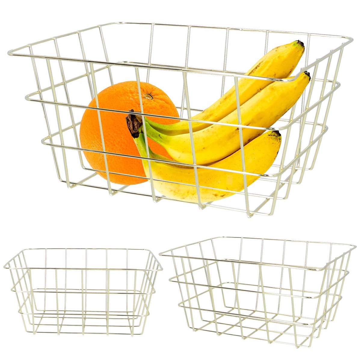 Gouden Metalen Mand voor Fruit en Groenten - Stijlvol Keuken Accessoire