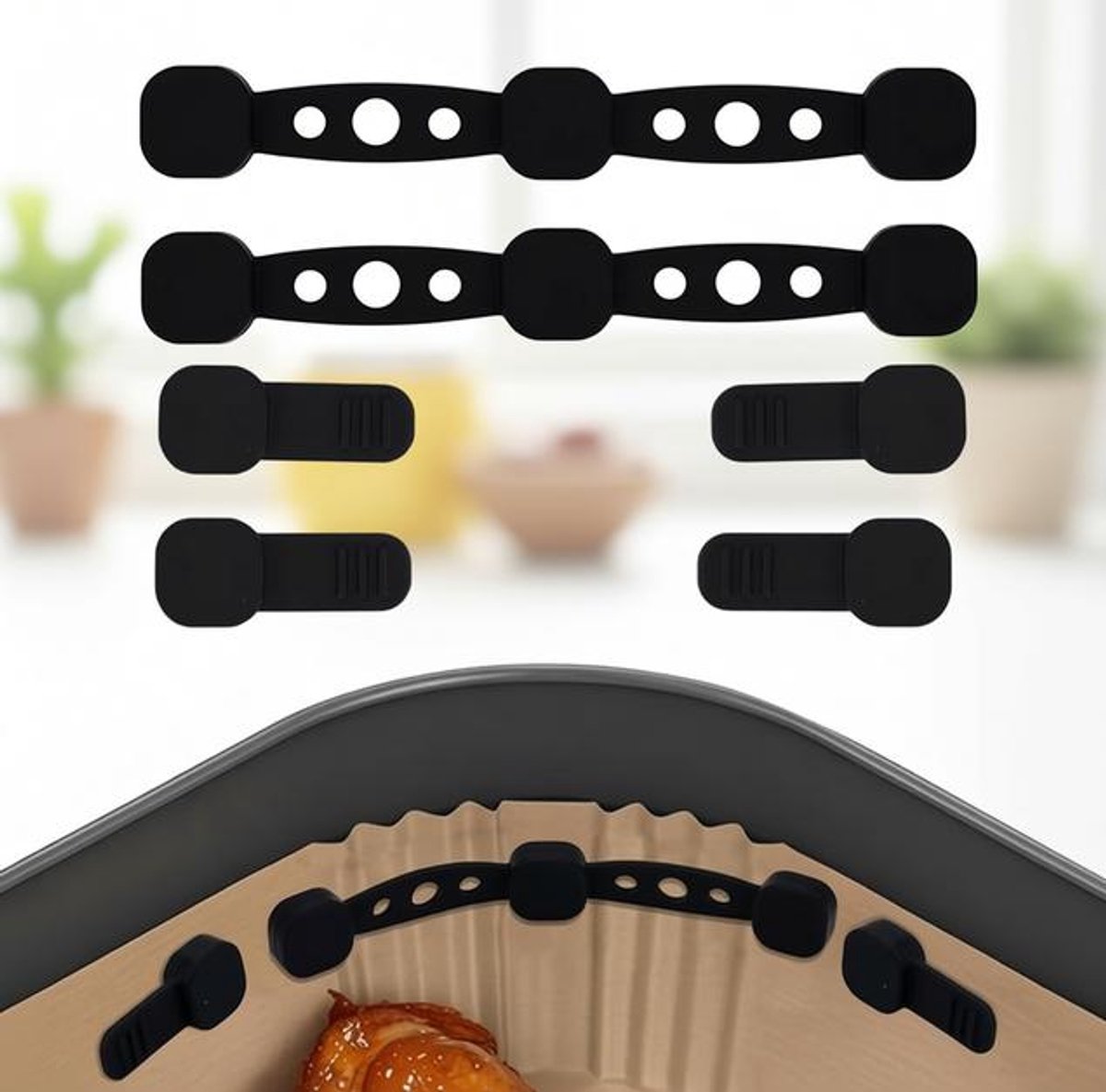 Maison Elara Magnetische Houders voor Airfryer Bakpapier - 2 Sets
