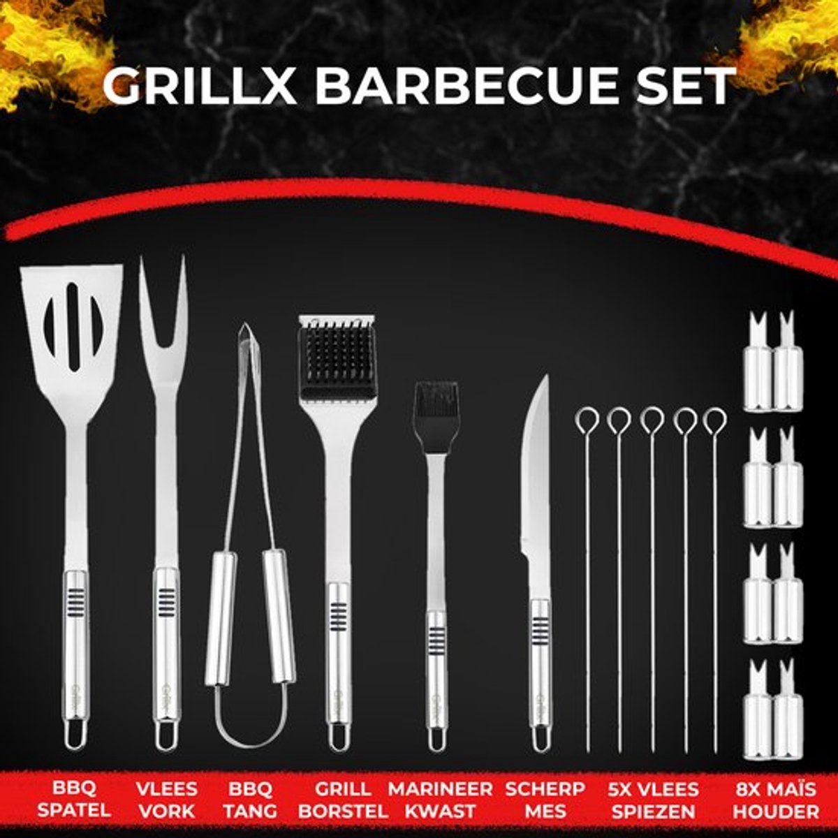 Blackwell BBQ Box XXL - 4 Stuks - BBQ Accessoires Cadeau Voor Grillliefhebber