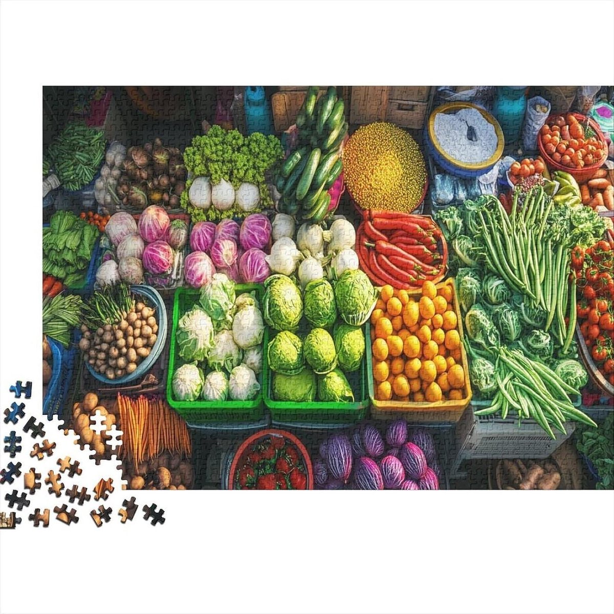 Kleurrijke Puzzel - Papier Puzzel - Familie Ontspanning - 1000 Stukjes - 38x26 cm - Vers Producten