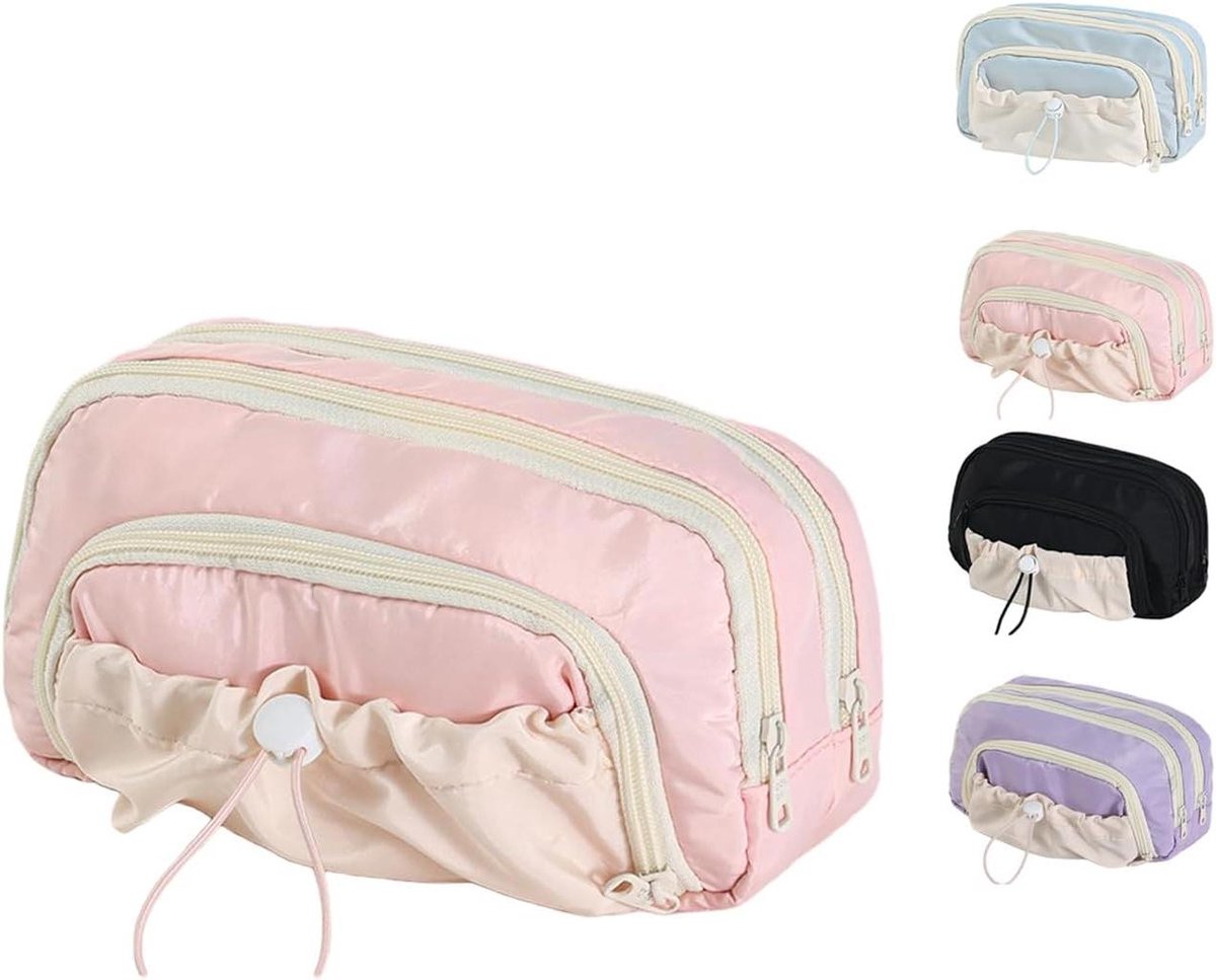 Pennenzak - Etui Kawaii - Schoolbenodigdheden Opbergen - Waterdichte Stof - Grote Capaciteit - Roze