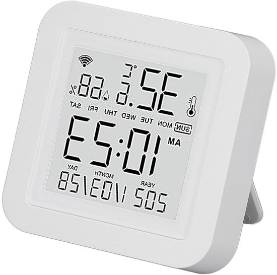 Digitale Binnen Hygrometer - Temperatuur Sensor - Omgevingsmonitoring Thuis - Realtime Draadloze Monitor - 12 cm - Wit