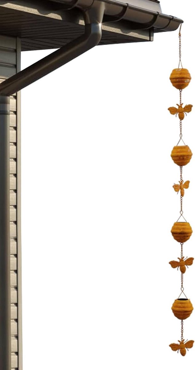 Regenketting - Waterafvoer - Decoratieve Afvoer - Verweerd Uiterlijk - 117 cm - Zwart
