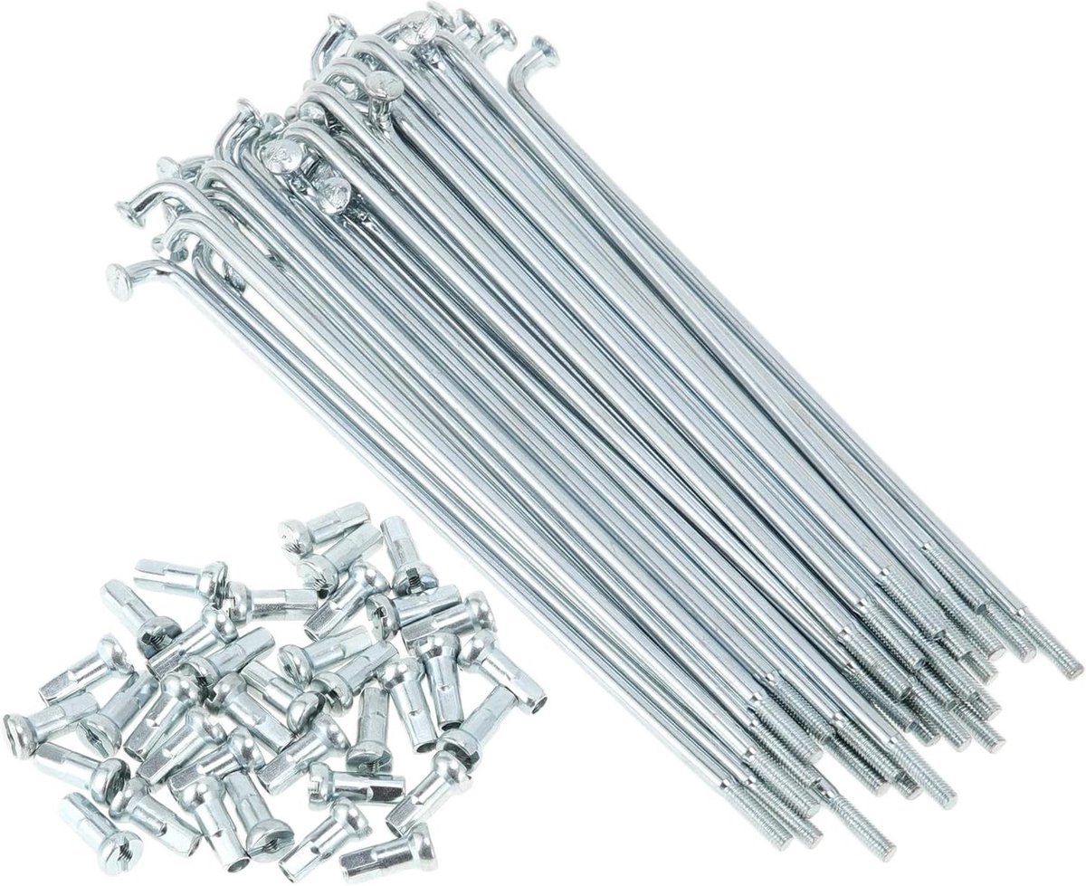 Fiets Spaken - Wielonderdelen - Fietsreparatie - Gegalvaniseerd Koolstofstaal - 104 mm - Zilver