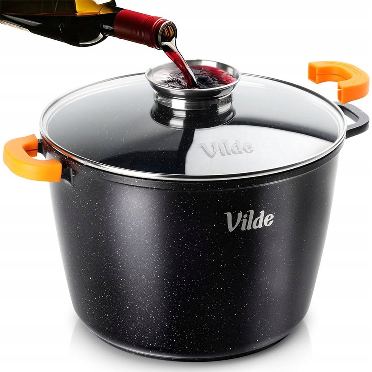 Granit Pot 28cm 9.7L met Glazen Deksel & Doseerder - Terruna Aroma