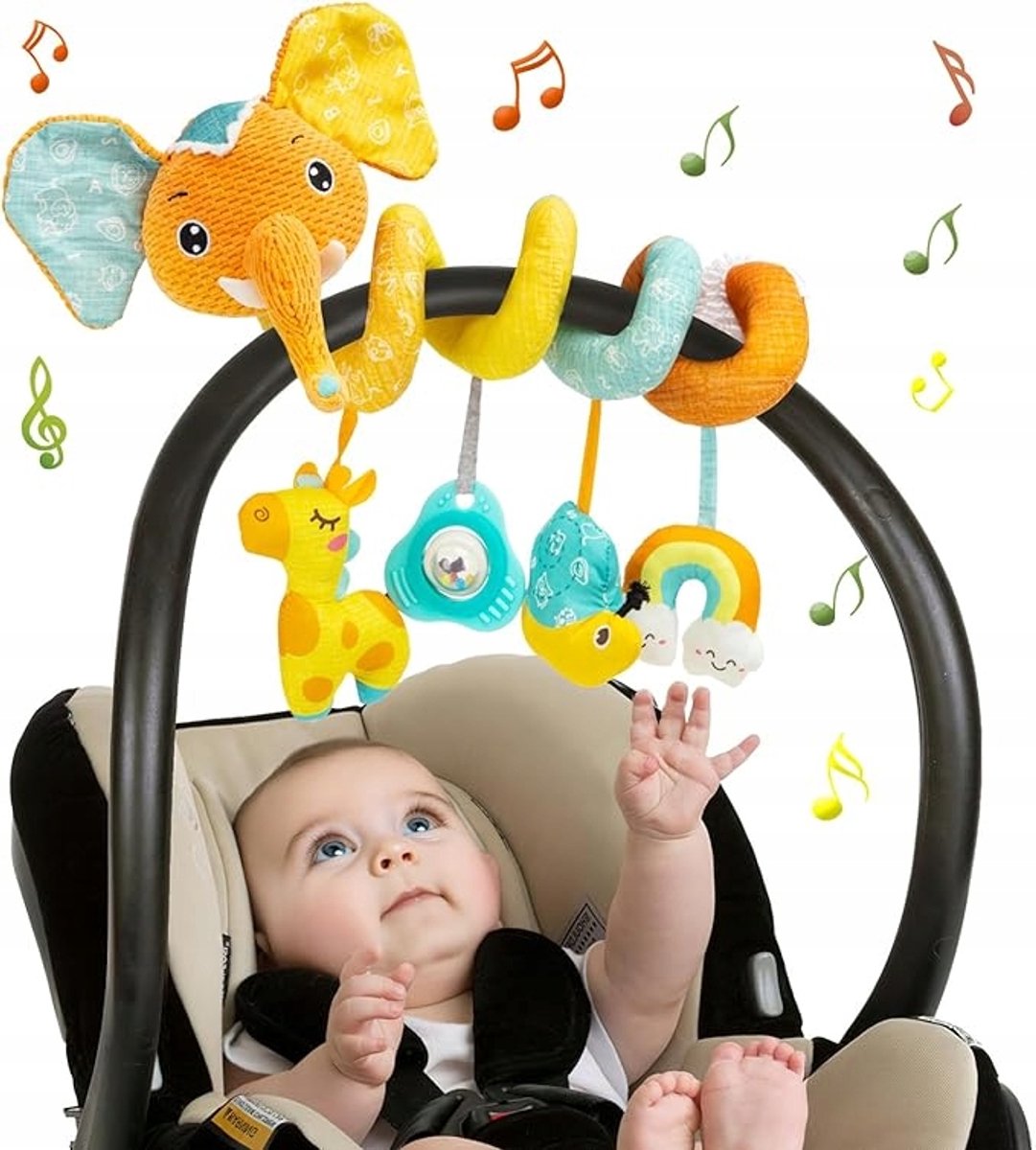 Spiraal Speelgoed Kinderwagen & Babybedje - Muziek & Kleuren