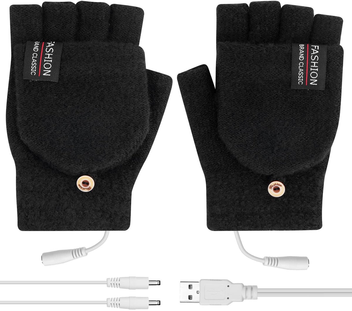Dailygoods - USB verwarmde handschoenen - verwarmende wanten - handwarmers voor vrouwen - elektrisch verwarmd - winterse warmte - ideaal voor gamen en...
