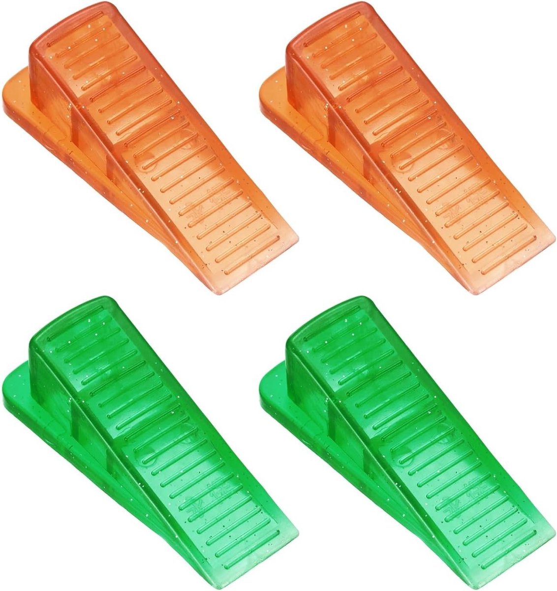 Rubberen Deurstopper - Deurwig Set - Deur Op Zijn Plaats - Antislip Textuur - 2 Stuks - Groen Oranje