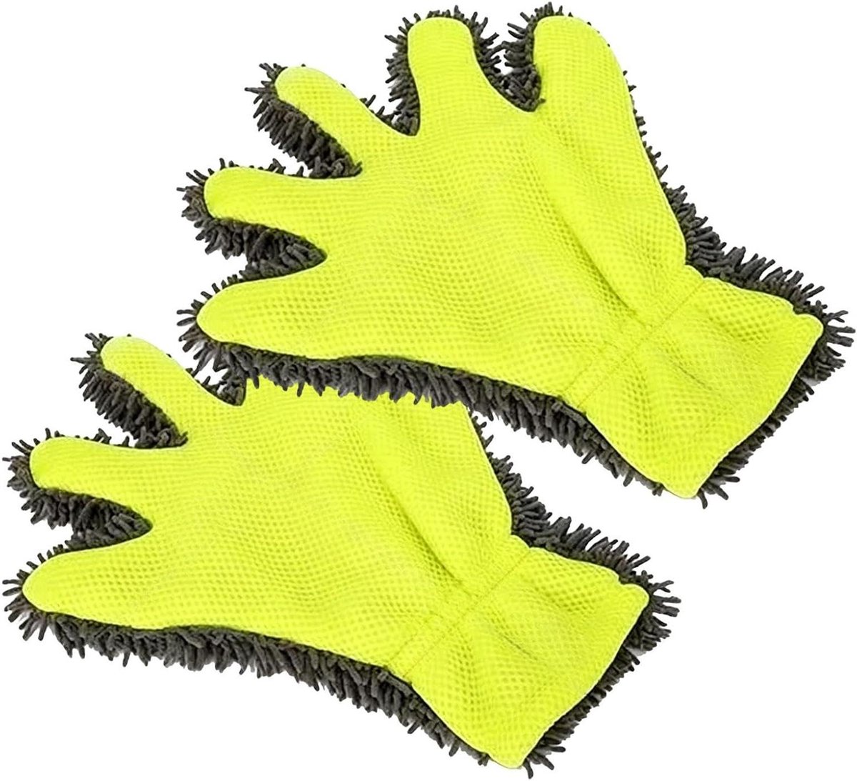 Autowashandschoen Set - Reinigingshandschoen Auto - Voertuig Onderhoud - Vijfvinger Design - 2 Stuks - Groen