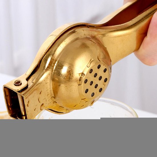 Citroenpers Roestvrijstaal - Handpers Keuken - Moeiteloos Sap Maken - Ergonomisch Ontwerp - 4.3x7.2x4.3 cm - Goud — afbeelding 3