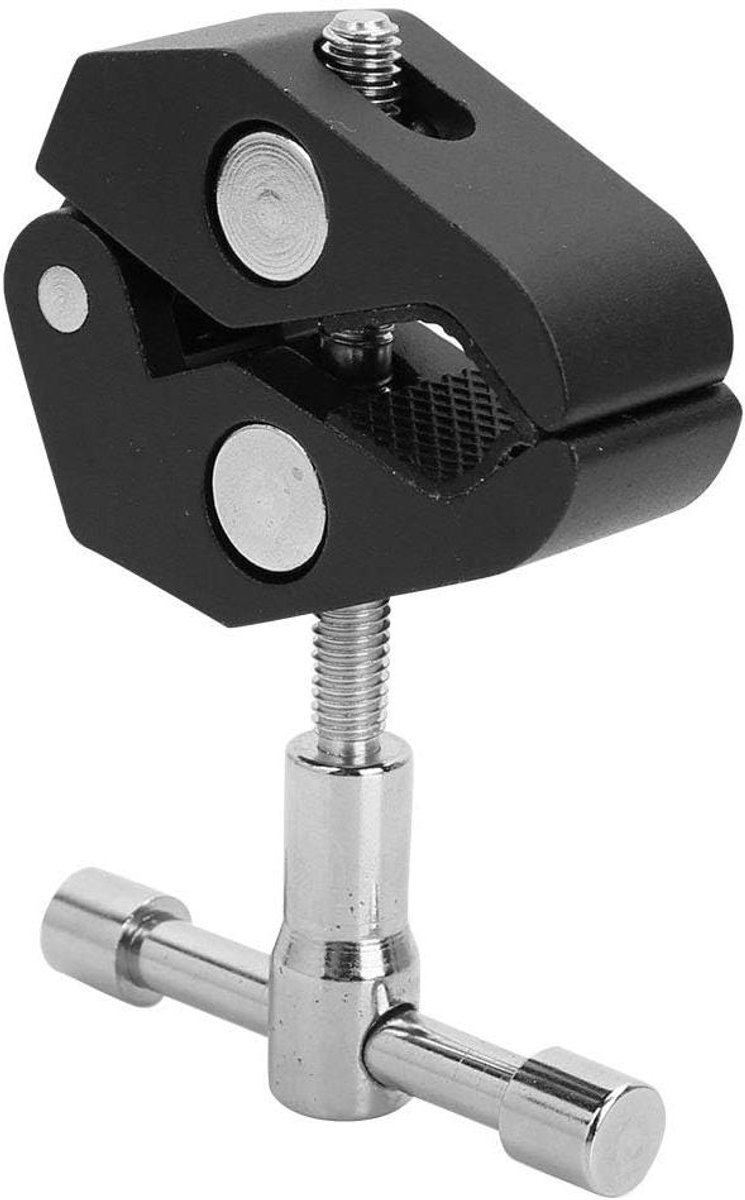 Camera Klem - Krab Klem - Bevestigen Camera - Verstelbare Opening - 9x7x3 cm - Zwart