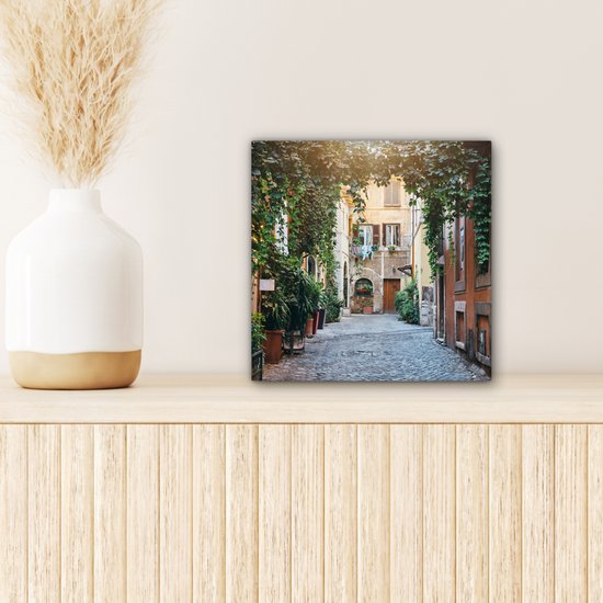 Tableau sur toile Italie - Rue - Lierre - 20x20 cm - Décoration murale