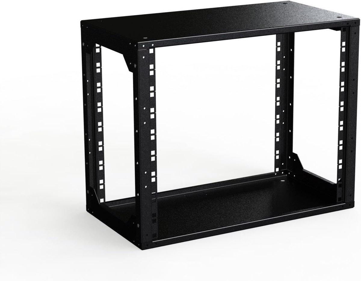 Wandgemonteerde Netwerkkast - Serverbehuizing Open Frame - Netwerkapparatuur Opslag - 9U 482.6mm 19 Inch - 280 mm Diepte - Zwart