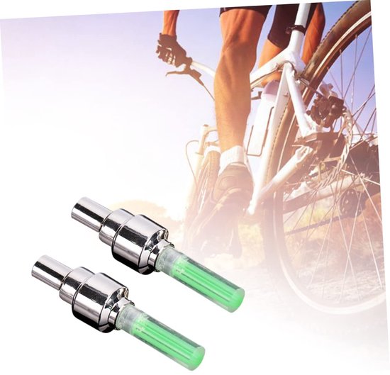 Led Ventieldopjes - Fietslampjes Wielverlichting - Zichtbaarheid Vergroten - Waterdicht Krasbestendig - 6.3 x 1.8 x 1.8 cm - Groen — afbeelding 4