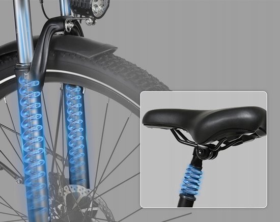 Samebike RSA01Pro-T 26'' Elektrische Fiets - 36V 15Ah, 90km Bereik, 250W Motor, 7-Speed Shimano, Dubbel Geveerd - Grijs van Merkloos — afbeelding 3