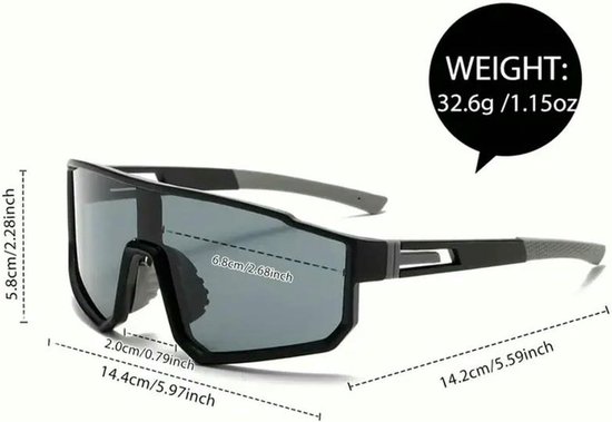 Unisex Fietsbril - Gepolariseerde Sportzonnebril - UV400-bescherming - High-Definition & Antislip - Geschikt voor mountainbiken, hardlopen, fietsen en andere sporten - Blauw van Unisex. — afbeelding 3