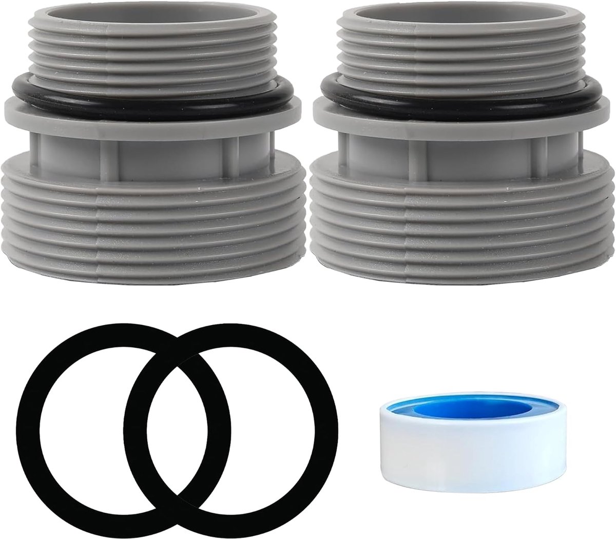 (2-delige set) Filterslangconversieset - Adapter geschikt voor bovengrondse zwembaden verbindt 40 mm slangen met standaard 1-1/4 inch of 1-1/2 inch filteraansluitingen.