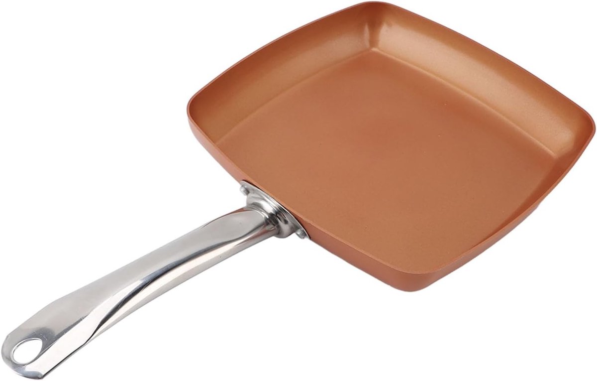 Vierkante Koekenpan Snel Bakken Vaatwasserbestendig 24cm Koperkleurig