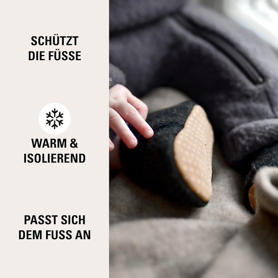 Kruipschoentjes Baby - Zachte Schoentjes - Binnenhuis Gebruik - Antislip Zool - 0-48 Maanden - Grijs — afbeelding 3