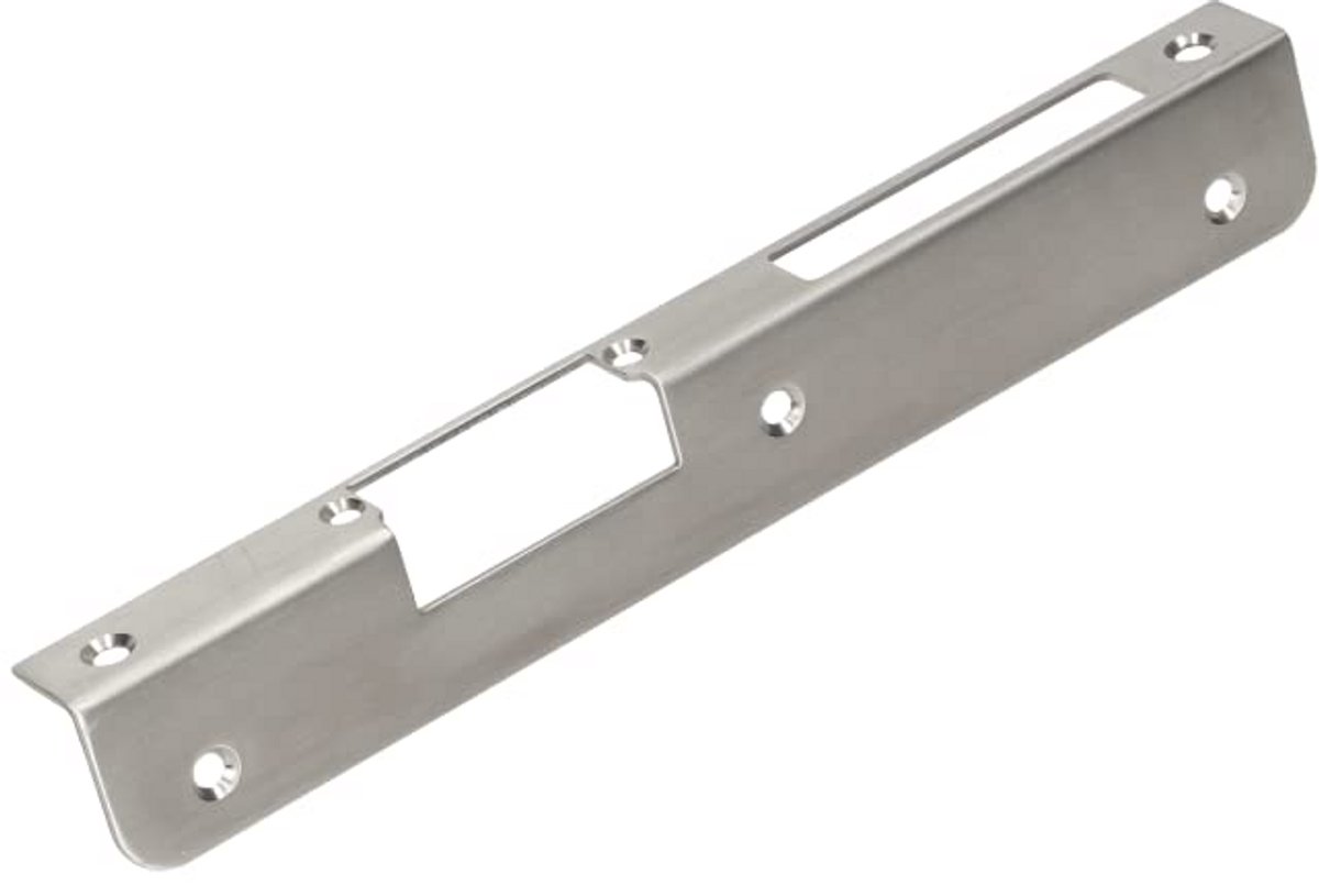 Sluitplaat Deuropener - Plat Sluitstuk - Deurbeveiliging Monteren - Rechts Draaiend - 325/2275/2 mm - Zilverkleurig