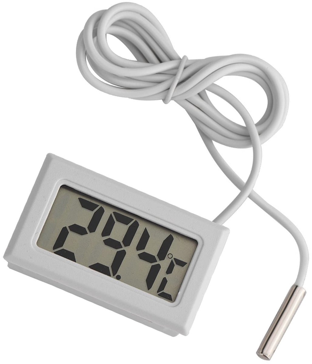 Dailygoods - LED-thermometer - Digitale Temperatuurmeter - Mini LED-display - Nauwkeurig - LCD-thermometer - Ideaal voor Aquariums - Compact formaat