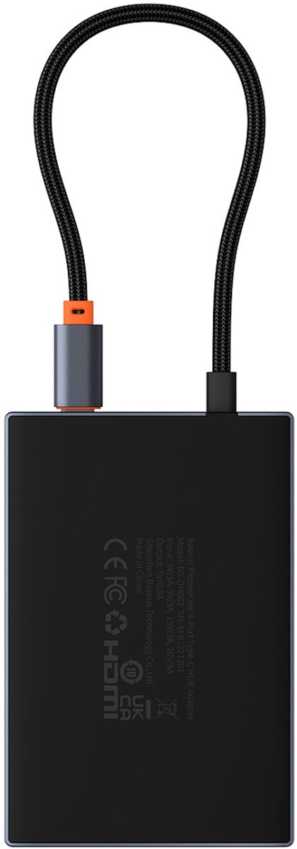 Baseus Hub Usb-C 8In1 Voor Laptop Hdmi 4K@60Hz Displayport 8K@30Hz Usb-A
