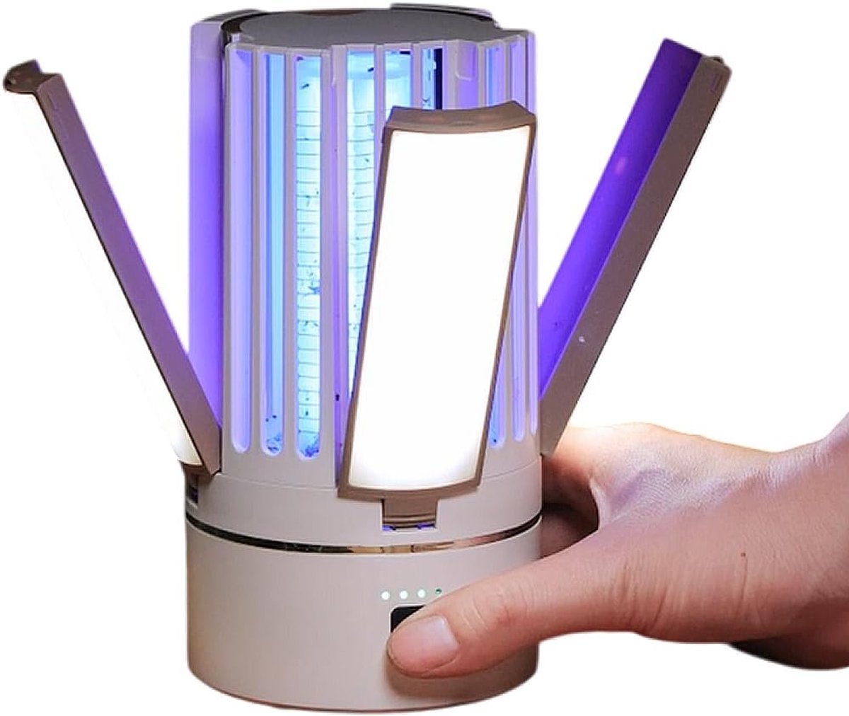 Oplaadbare, draadloze elektrische muggenverdelger Geschikt voor binnen- en buitengebruik met verlichting; draagbare muggenverdelger Geschikt voor thuis, terras, camping, achtertuin en tuin (4000 mAh).