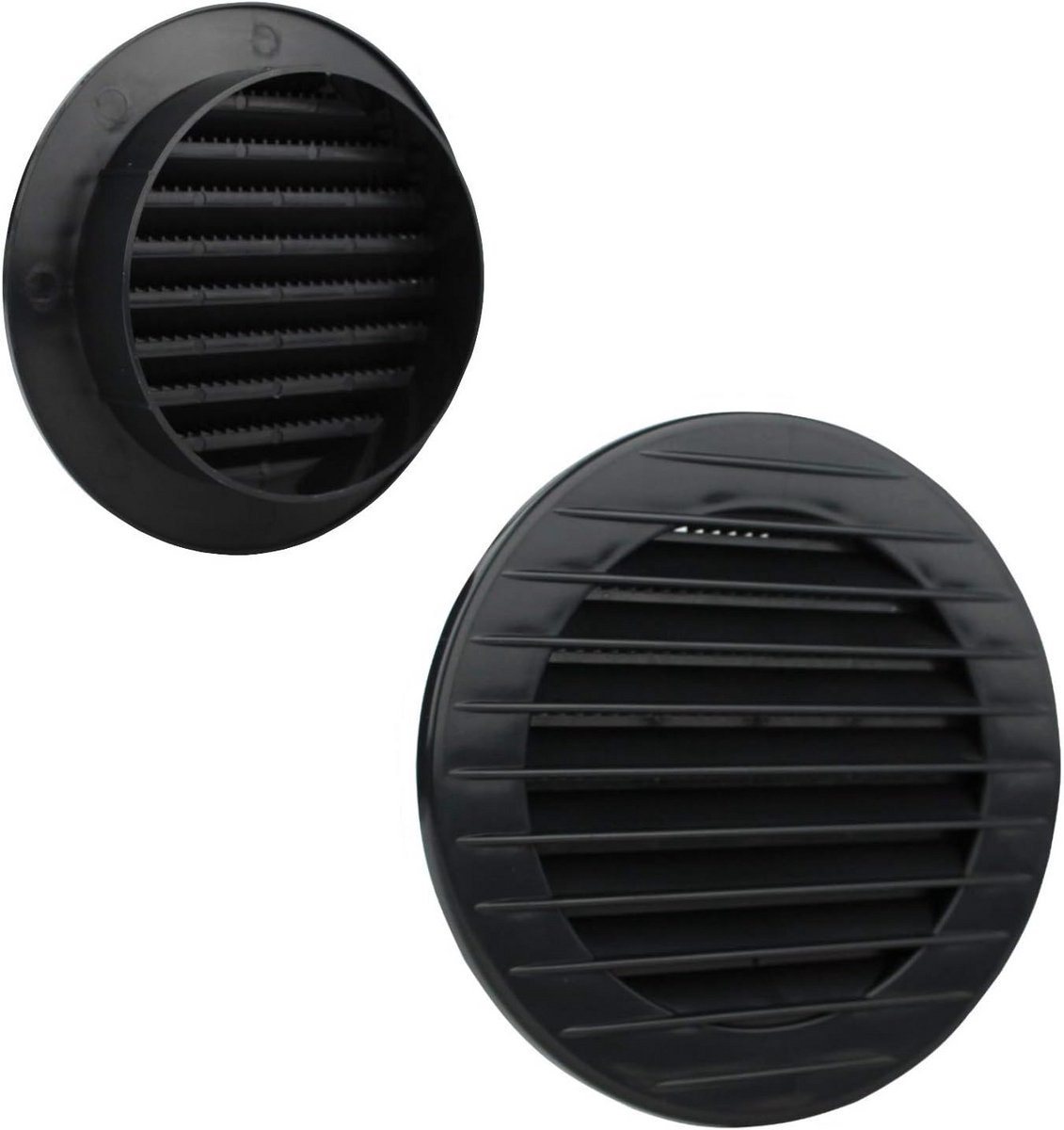 Ventilatierooster - Afvoerluchtrooster - Luchtcirculatie Verbeteren - Geïntegreerde Insectenbescherming - Ø 90 mm - Antraciet