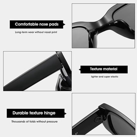 Women's rectangular sunglasses, retro driving glasses, 90s retro fashion narrow square frames, UV400 protection. — afbeelding 2