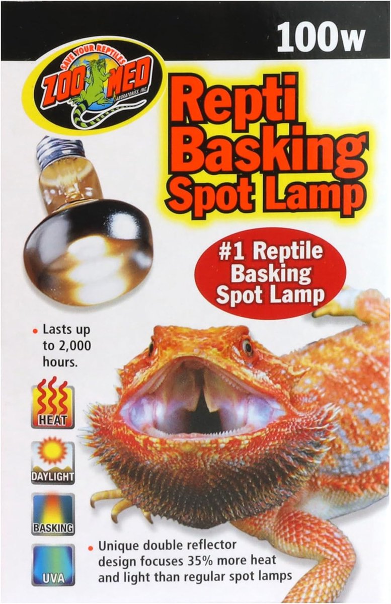 Terrarium Lamp - Spotlight Warmte - Reptielen Verwarmen - Dubbele Reflector - 100 Watt - Glas