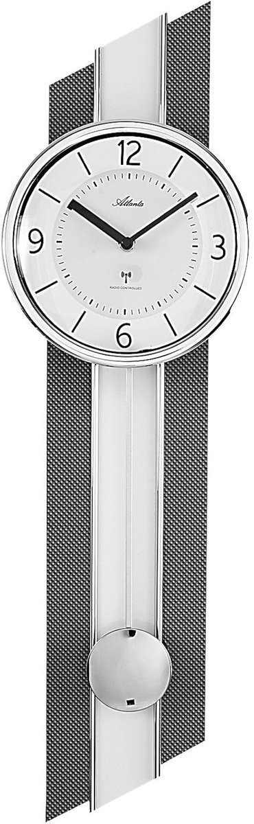 Wandklok - Radio klok - Tijd Weergeven - Stil uurwerk - 69 x 20 cm - Wit
