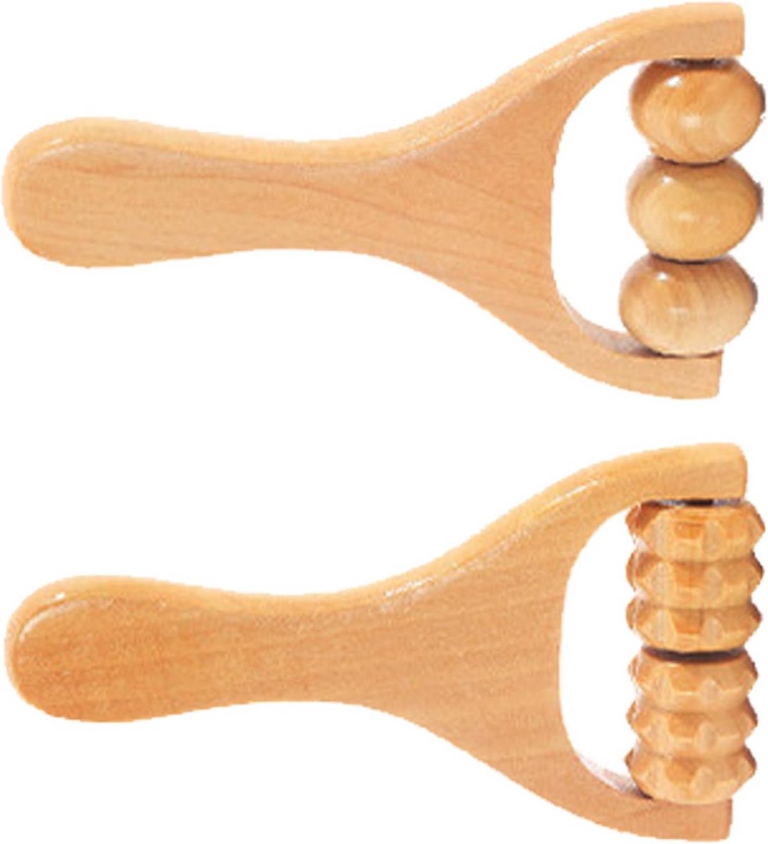 Houten Massagerol - Hout Massageapparaat - Spierontspanning Lichaam - Natuurlijk Hout Materiaal - Compact Lichtgewicht - Houtkleur