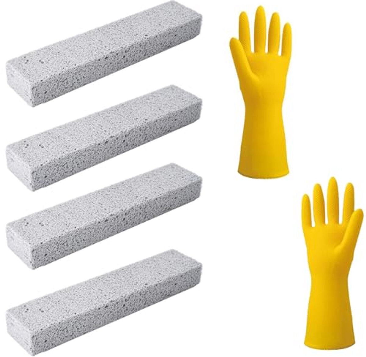 Reinigingssteen Set - Schuursteen Puimsteen - Hardnekkig Vuil Verwijderen - Milieuvriendelijk Herbruikbaar - 4 Stuks - Grijs