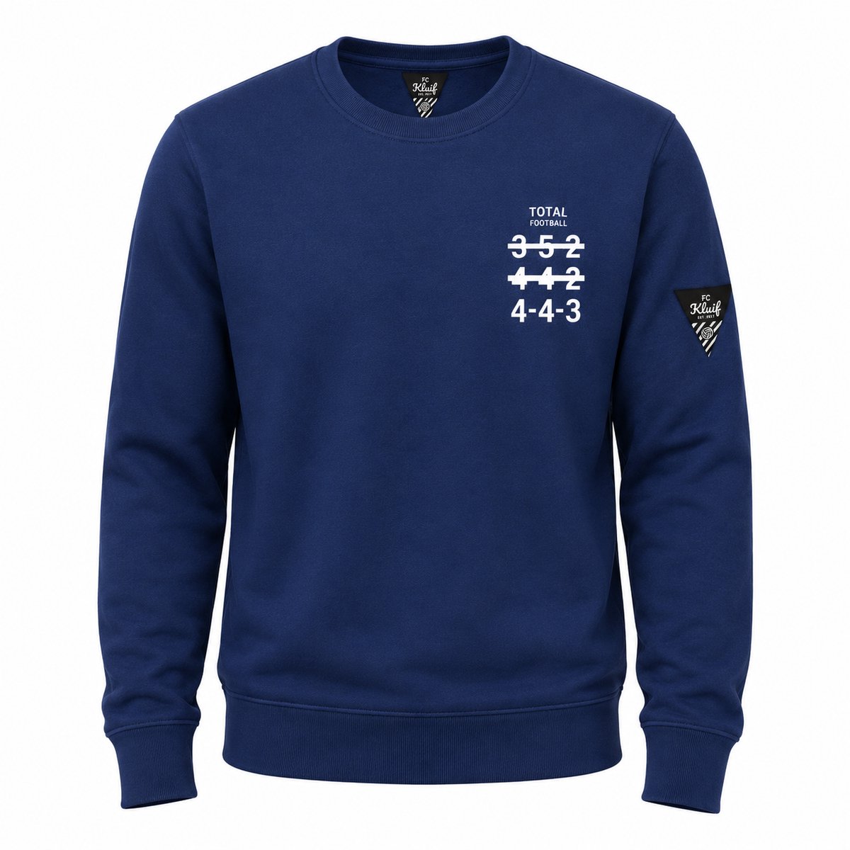 FC Kluif - Total football '4-4-3' Sweater - Royal Blauw - Maat M - Regular fit - Premium