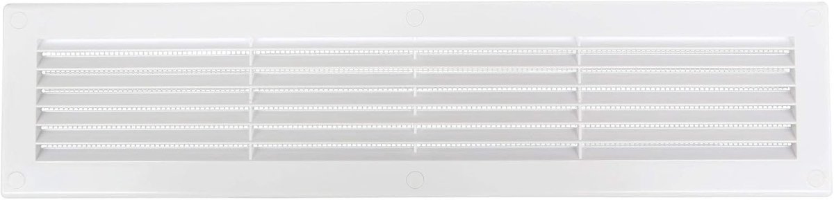 Ventilatierooster - Rooster - Ventilatie - Insectenbescherming - 420 x 70 mm - Wit